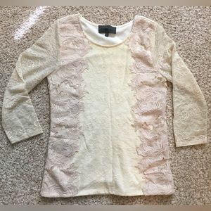 Anthropologie Sunday in Brooklyn Cream Lace Blouse Size S